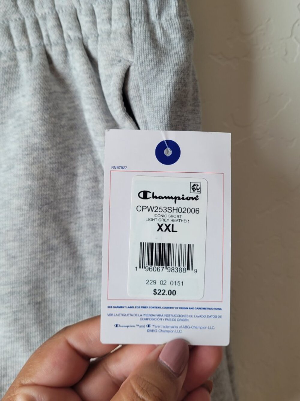 Champion Iconic Light Grey Heather Shorts - Picture 8 of 12